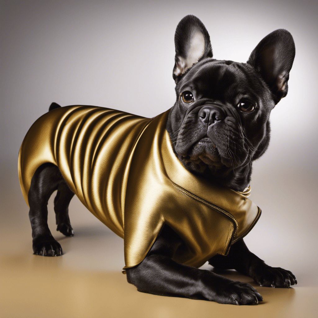 An image showcasing a French Bulldog's sleek coat being gently brushed with a curry comb, revealing the intricate bristle patterns that effectively stimulate blood flow for optimal grooming