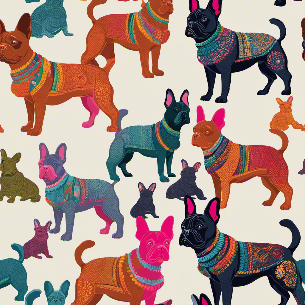 An image showcasing an assortment of vibrant, interactive chew toys for French Bulldogs