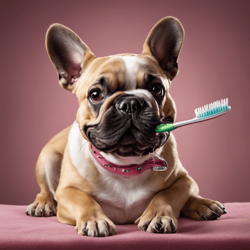 An image that showcases a content French Bulldog with shining pearly whites