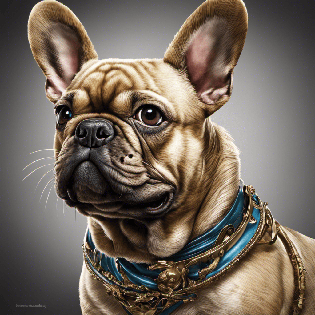 An image showcasing the intricate dental anatomy of a French Bulldog, emphasizing their small, crowded mouth, prominent incisors, and short snout