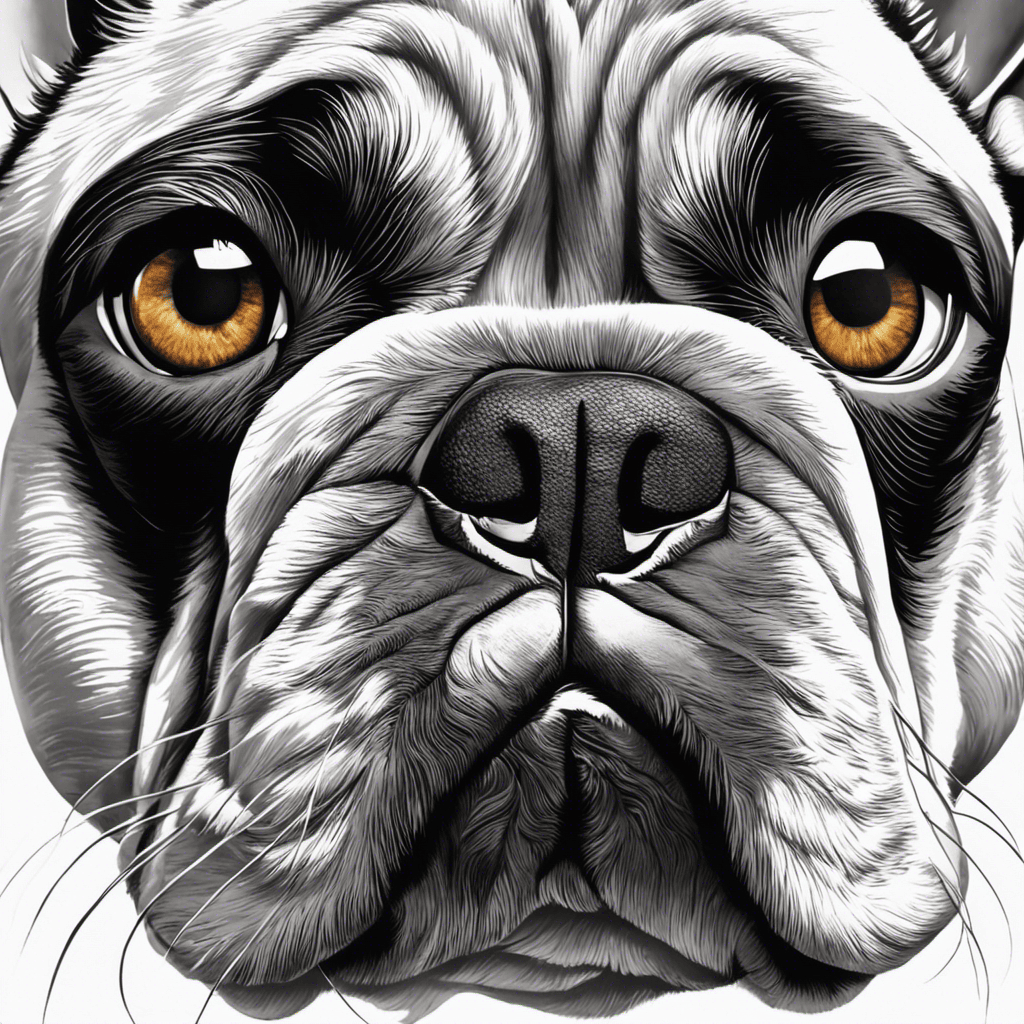 An image showcasing the intricate anatomy of a French Bulldog's eyes
