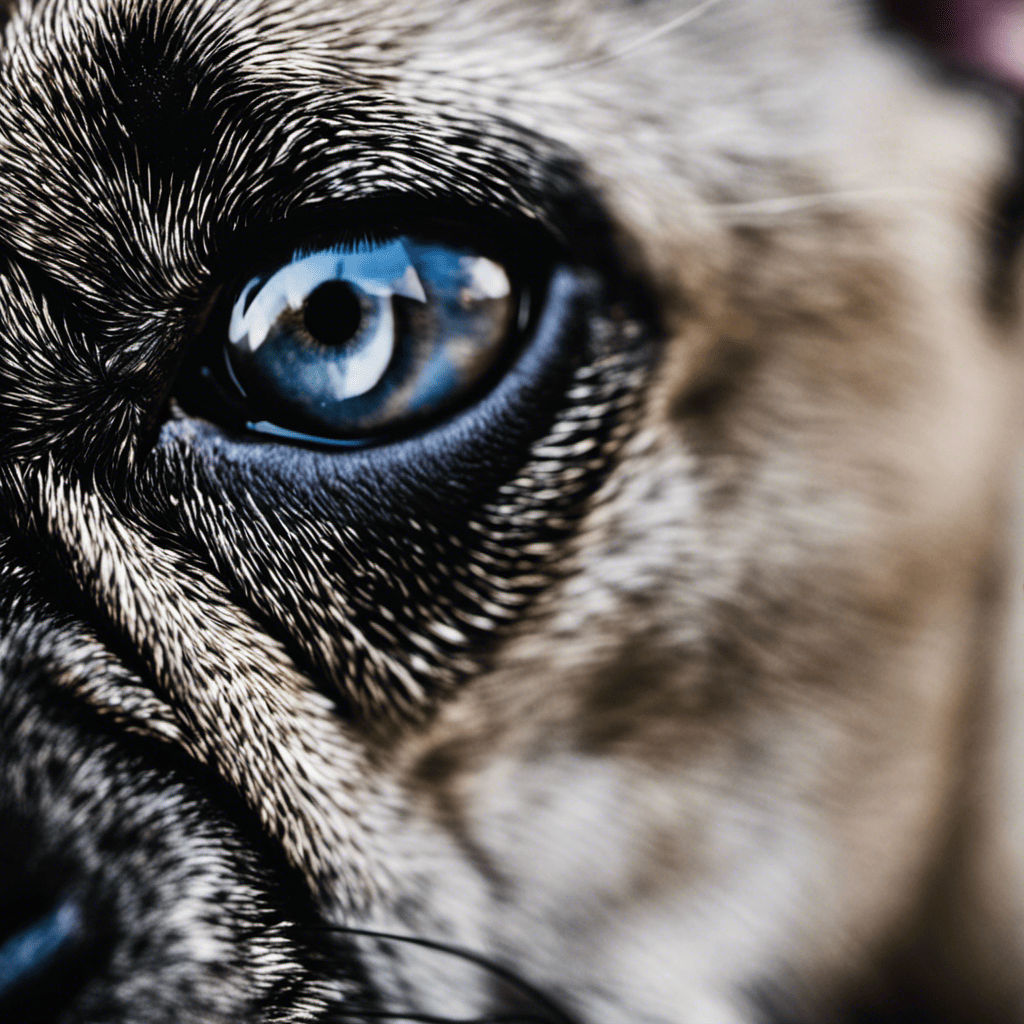 An image featuring a close-up of a French Bulldog's eye, showing subtle signs of common eye problems such as redness, tear stains, or cloudiness