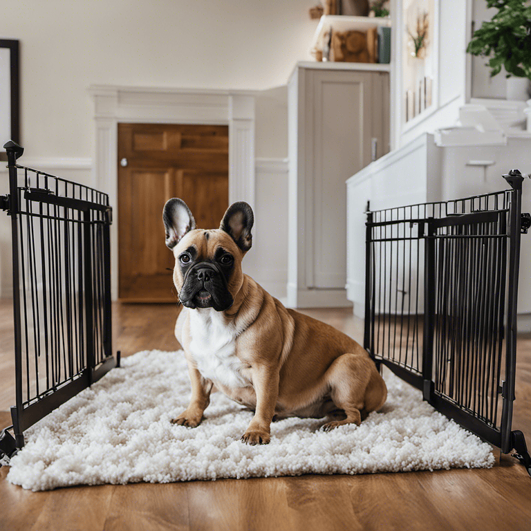 French bulldog in a home, showcasing dog-proofing measures for a safe and comfortable environment.