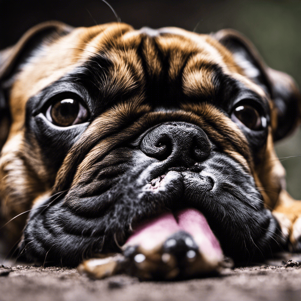 An image showcasing a close-up of a French Bulldog's paw, focusing on long, curved nails