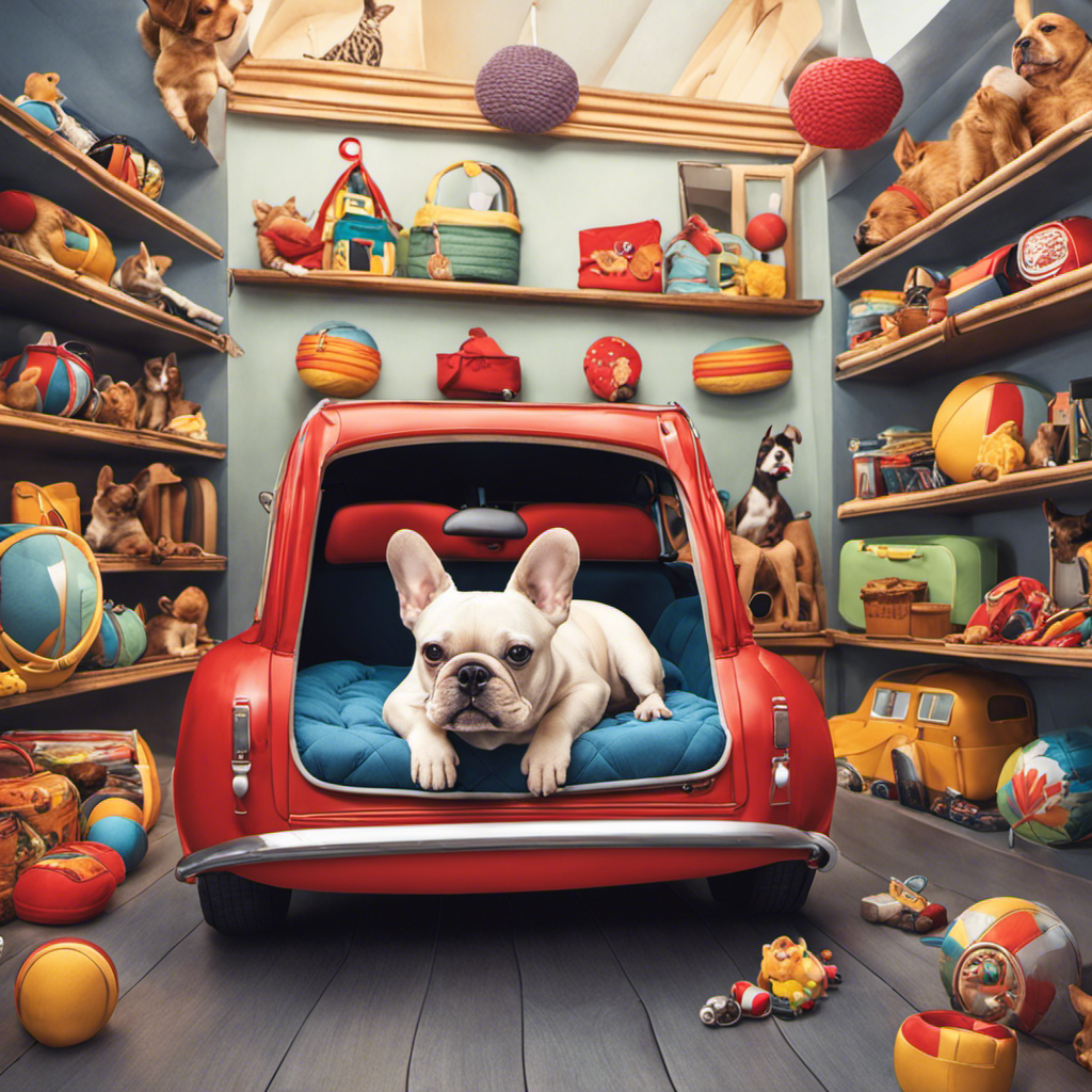 An image showcasing a cozy, well-ventilated car interior with a plush dog bed secured in the backseat