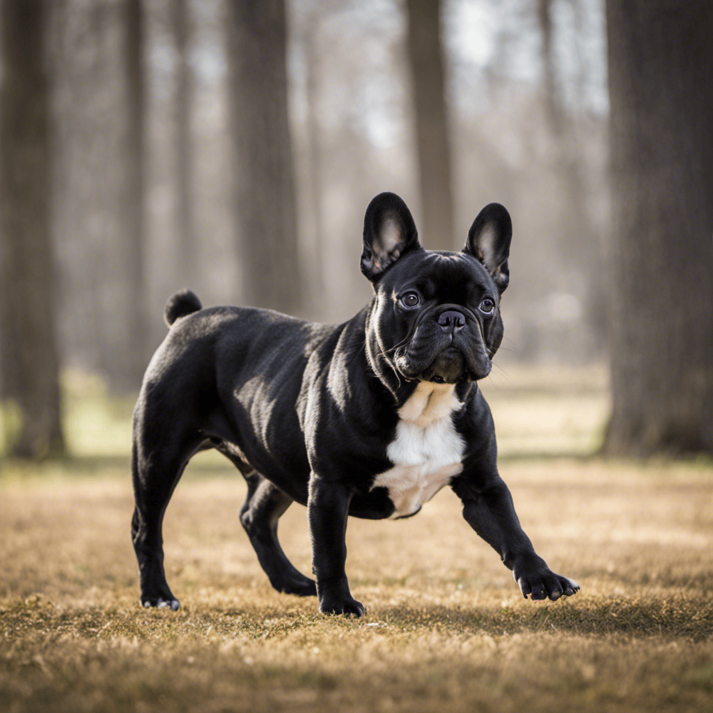 An image of a French Bulldog eagerly performing advanced obedience techniques, showcasing their impressive skills