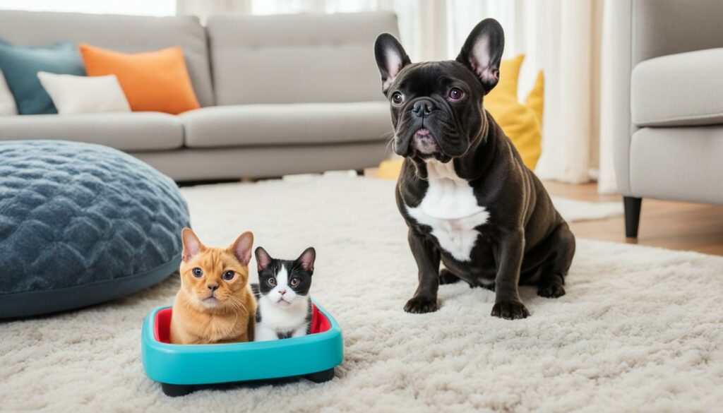 French Bulldog and Cat