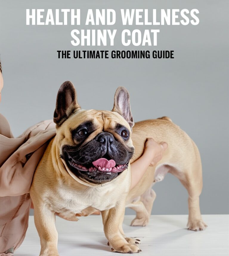High quality realistic photo of Health and Wellness related to French Bulldog Shiny Coat: The Ultimate Grooming Guide, professional quality, detailed, excellent lighting, clear composition