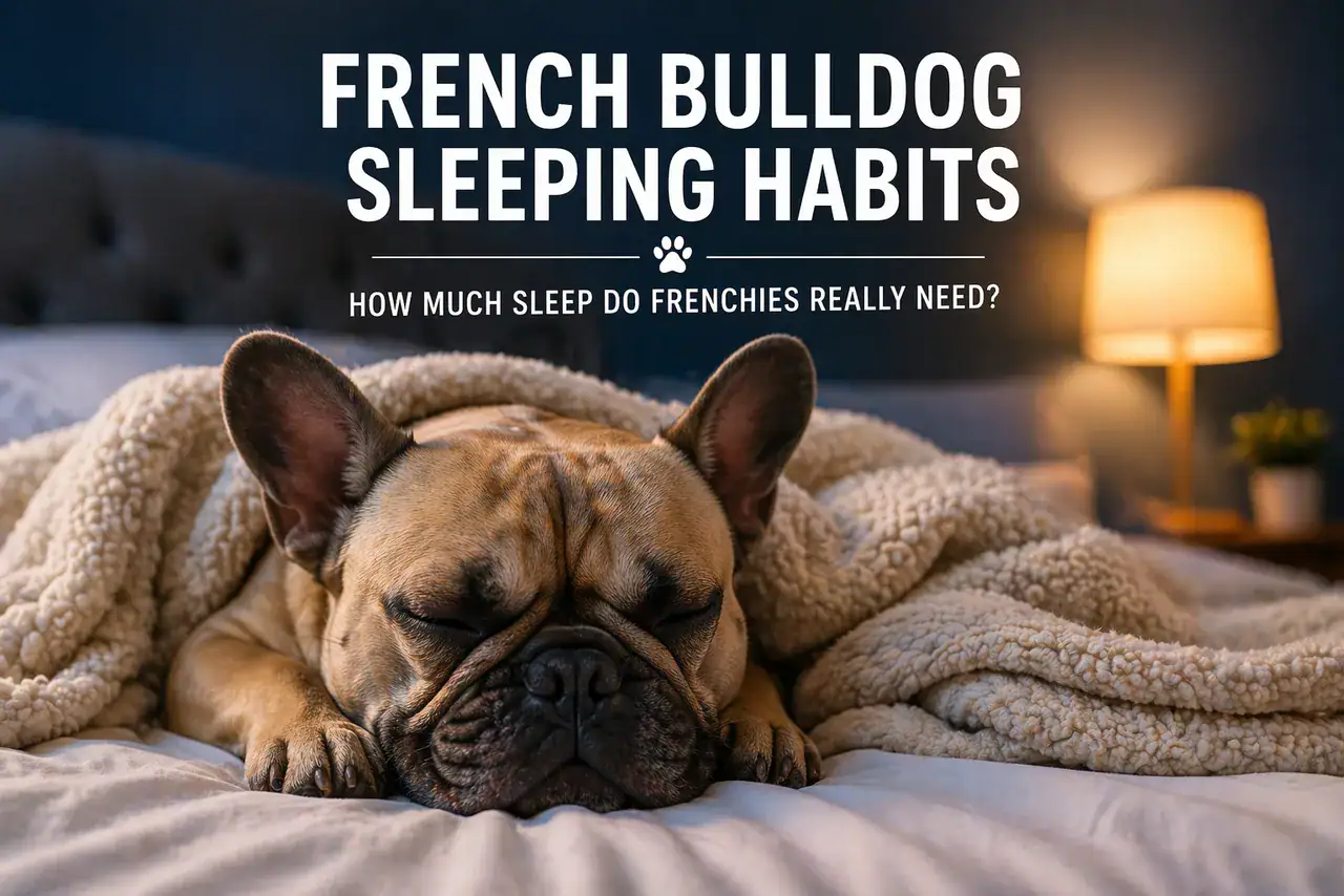 French bulldog sleeping peacefully on a cozy bed during nap time