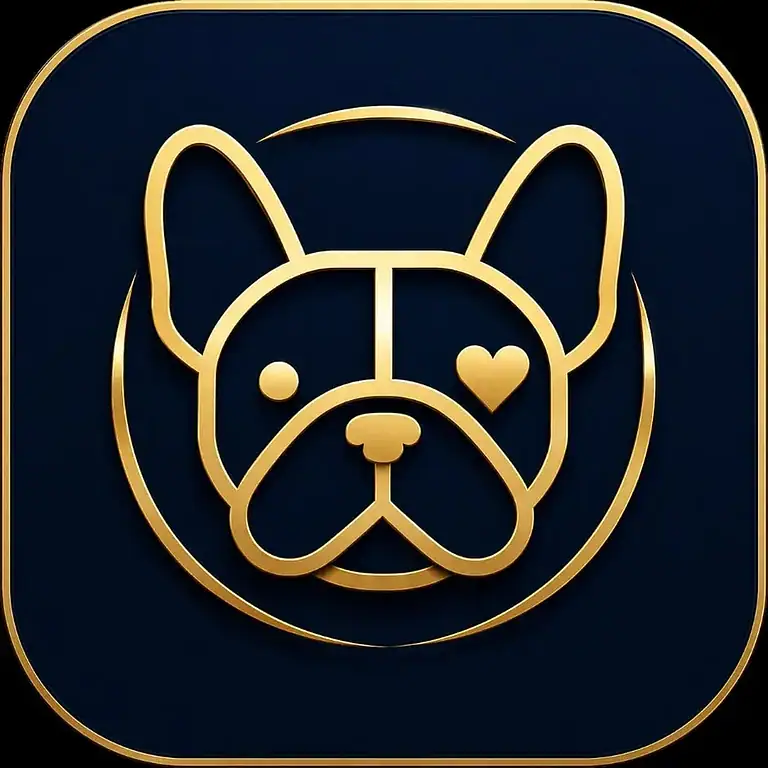 FrenchyFab French Bulldog gold icon logo
